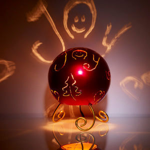Metal Globe Electric Luminary with Sentiments Joy